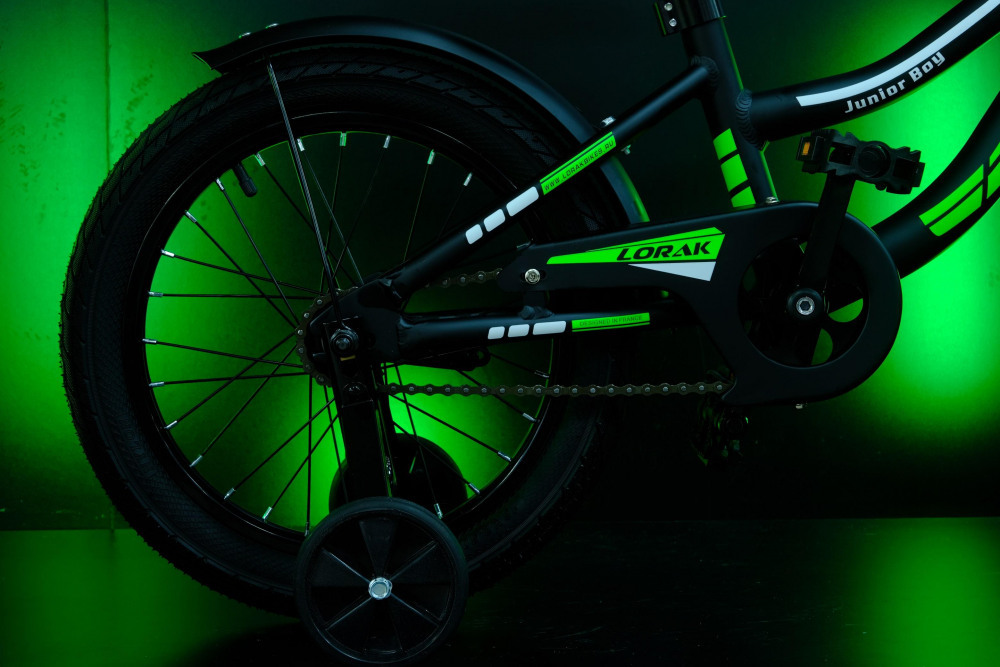 Lorak Junior 16 Boy Матовый Чёрный/Зелёный